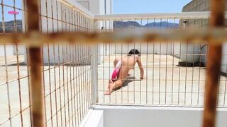 Submissive and predatory female pees under tail - porn video