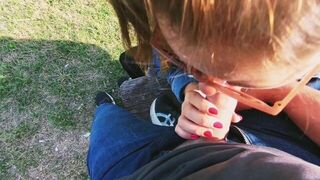 Risky Public Park POV Blowjob On A Sunny Day From Hot Brunette - porn video